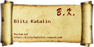 Blitz Katalin névjegykártya